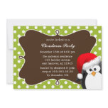 Holiday Penguin Christmas Party Invitations