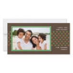 Holiday Photo Card - Brown, Red and Green