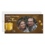 Holiday Photo Card in Brown and Gold