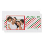 Holiday Photo Card - Red, Green and Pink