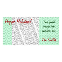 Holiday Photo Card Template, Mistletoe Pattern