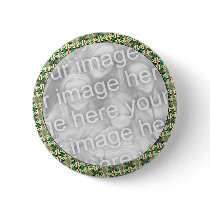 holiday photo frame pinback button
