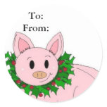 Holiday Piggy Gifttag stickers