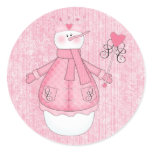 Holiday Pink Snow Angel - Customizable stickers