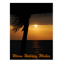 Holiday Postcard Hawaiian Sunset lines