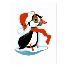 Holiday Puffin Postcard