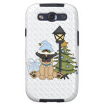 Holiday Pug with Tree (blue) Galaxy SIII Cases