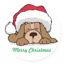 Holiday Puppy Dog Christmas Season Design Seals