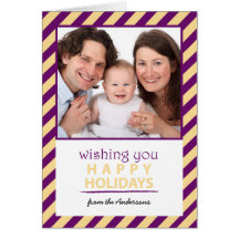 Holiday Purple and Yellow Chevron Card