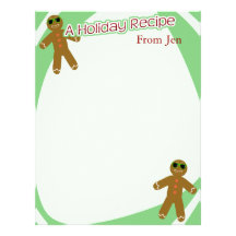 Holiday Recipe Customized Letterhead