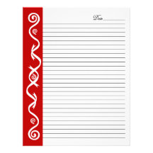 Holiday Red (Date and Lined) Letterhead Template