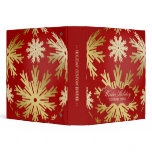Holiday Red Gold Snowflakes binder