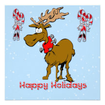 Holiday Reindeer Christmas Invitation