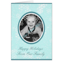 Holiday Snow Family Picture Greeting Card
