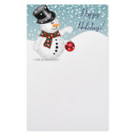 Holiday Snow Man Stationery