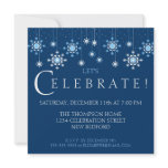 Holiday Snowflake in Ice Blue Party Invitation
