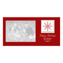 Holiday Snowflake Red Photo Cards