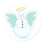 Holiday Snowman Angel Label stickers