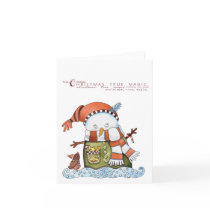 Holiday snowman christmas  card