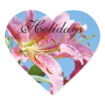 Holiday stickers Pink Lilies Flowers Lilies