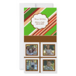 Holiday Stripes White Background Photo Card
