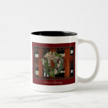 Holiday Wreath and Wine Mug