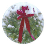 Holiday Wreath Christmas Card Seal