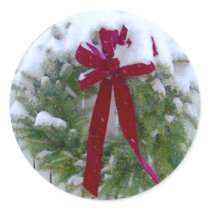 Holiday Wreath Christmas Card Seal