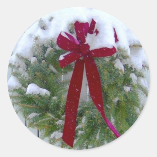 Holiday Wreath Christmas Card Seal Stickers