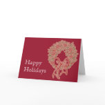 Holiday Wreath Greetings Greeting Card