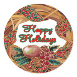 Holiday Wreath Round Sticker