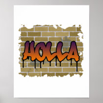 holla graffiti design print