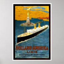 Holland Amerika Line Vintage Ship Advertisement posters