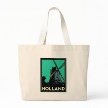 holland art deco vintage retro travel poster tote bag