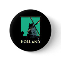holland art deco vintage retro travel poster buttons