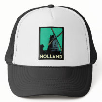 holland art deco vintage retro travel poster hats