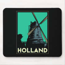 holland art deco vintage retro travel poster mouse mats