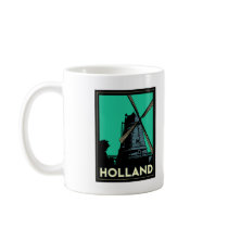holland art deco vintage retro travel poster mug