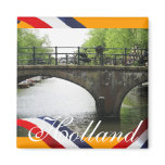 Holland Canal Bridge Orange Fridge Magnet