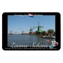 Holland Zaandijk Windmills 3D Red Cyan Anaglyph Flexible Magnets