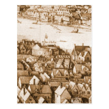 Hollar's Globe Theatre Long View of London Postcards