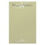 Hollister Monogrammed Sage Personalized Stationery