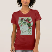 Holly and Mistletoe Vintage Christmas Tshirts