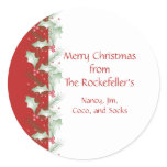 Holly Berries Personalized Christmas Stickers