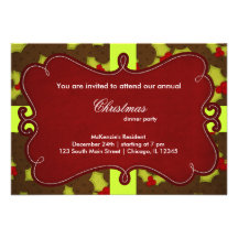 Holly Christmas Custom Invitation