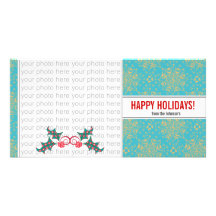Holly Christmas Photo Card {4 x 8}