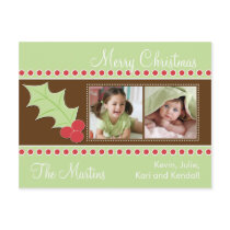 Holly Christmas Photo Card Post Cards