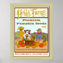 Holly Cow's Vintage Pumpkin Seed Package Poster