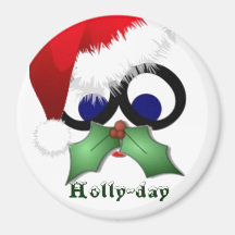 Holly-day Mustache Magnets