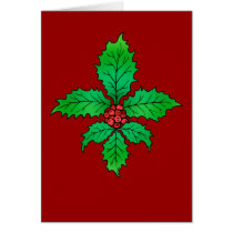 Holly Fleur de lis blank card